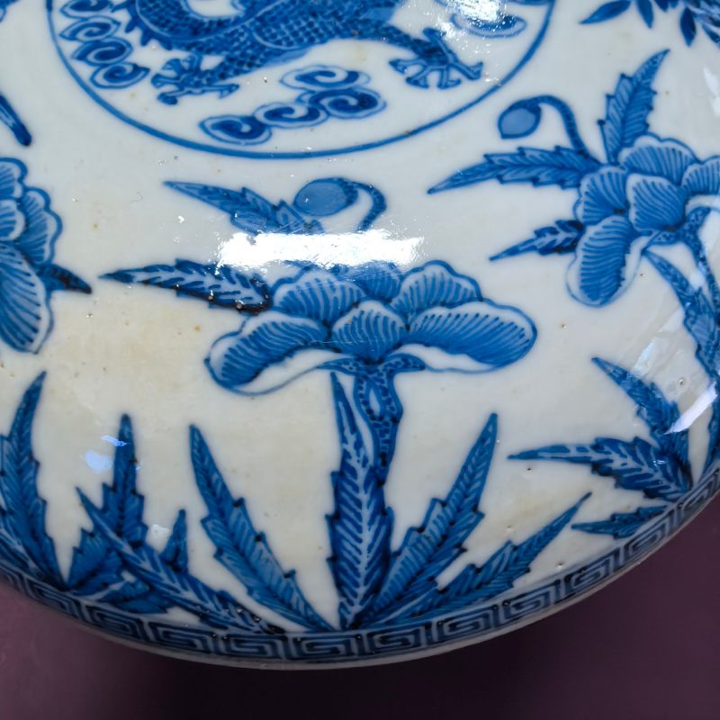 清晚期 青花龙纹捧盒 - 图15
