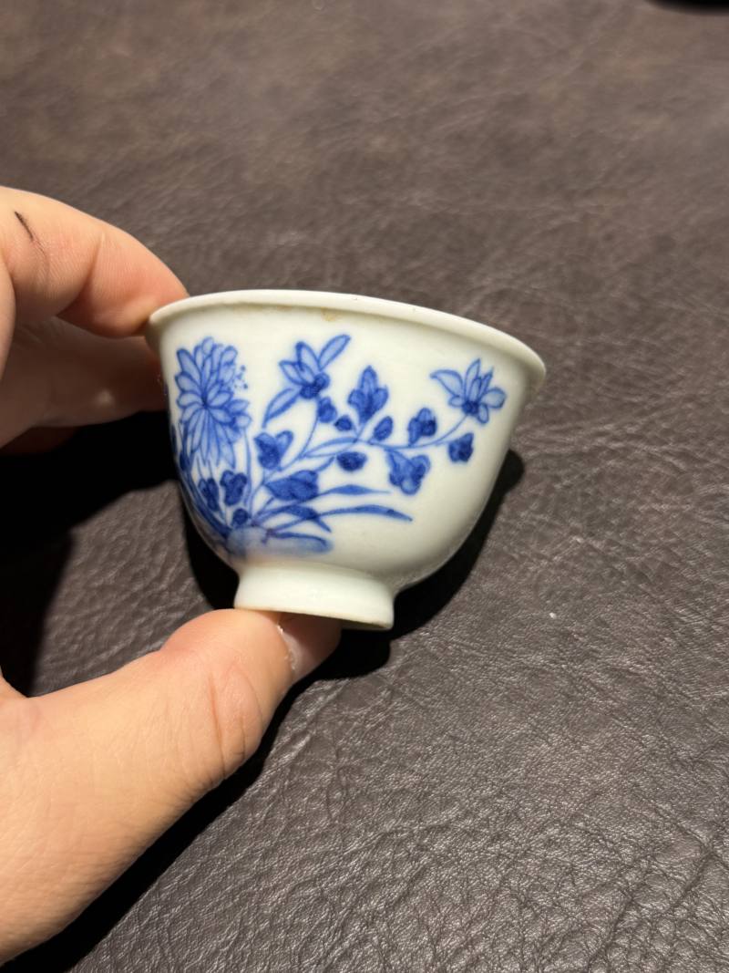清中期 青花花卉纹杯一组6件 - 图5