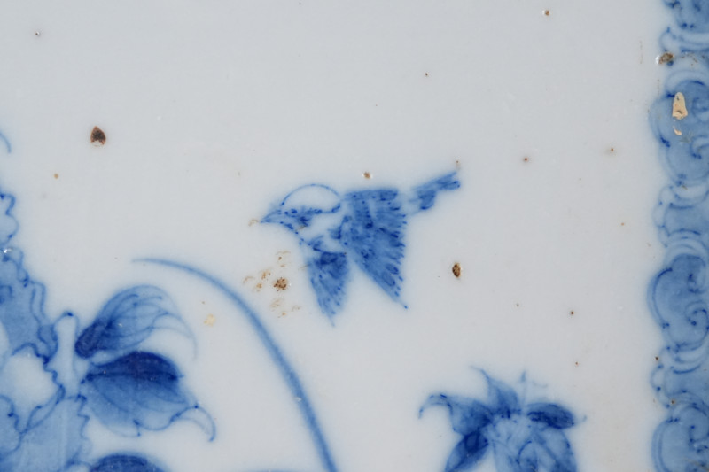 清光绪 青花花鸟瓷板 - 图5