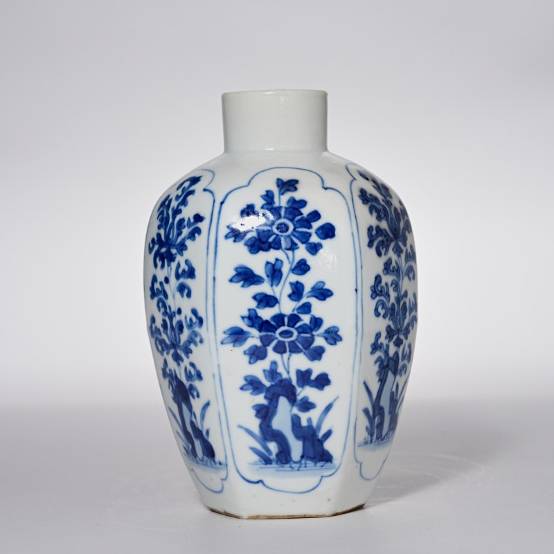 清康熙 青花花卉纹瓶 - 图4