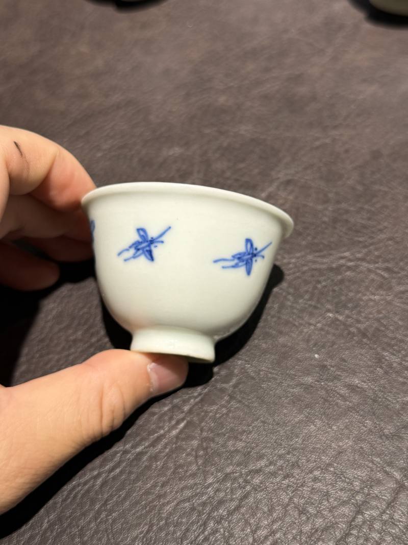 清中期 青花花卉纹杯一组6件 - 图6