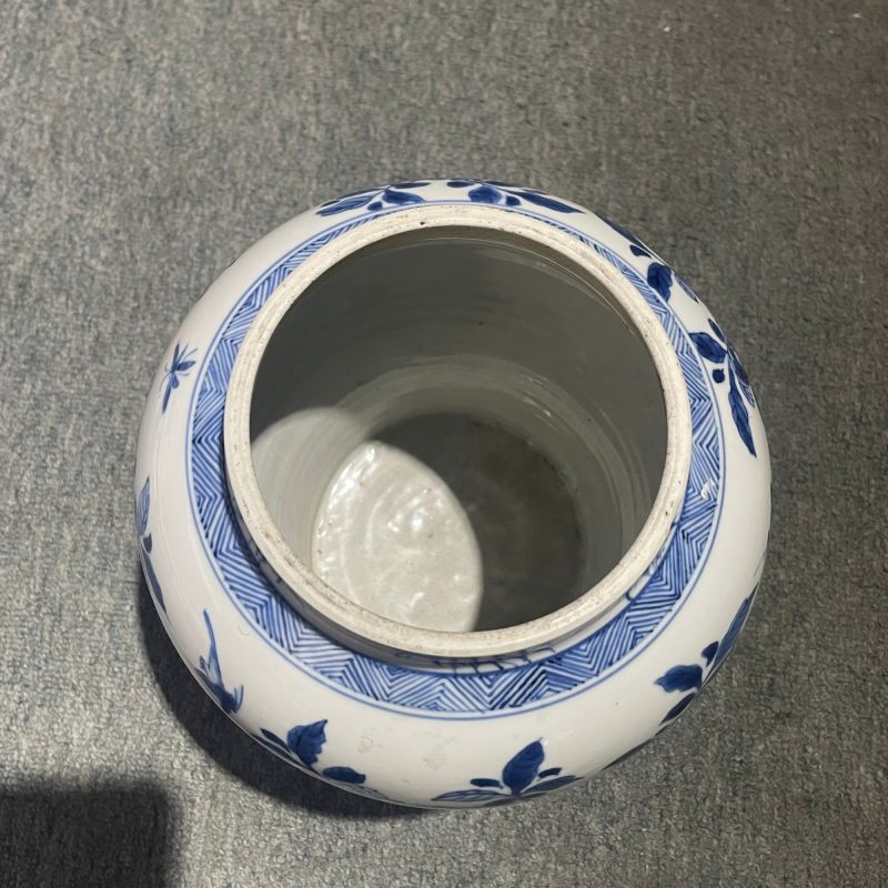 清康熙 青花花卉纹将军罐 - 图11