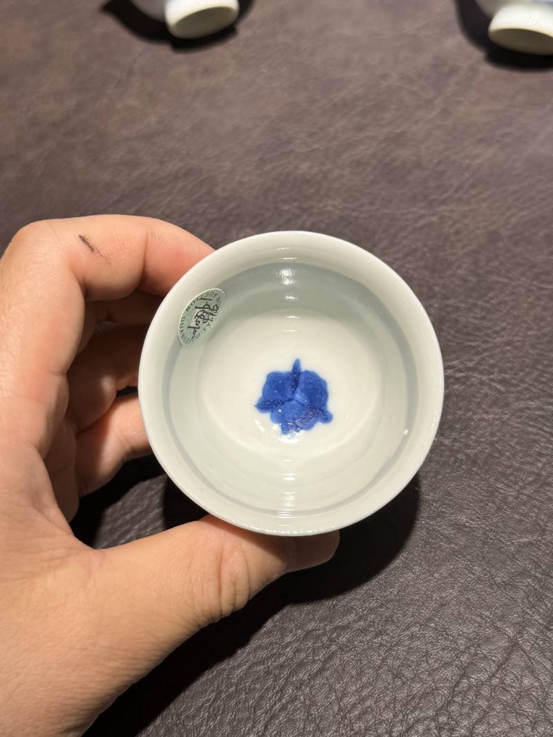 清中期 青花花卉纹杯一组6件 - 图7