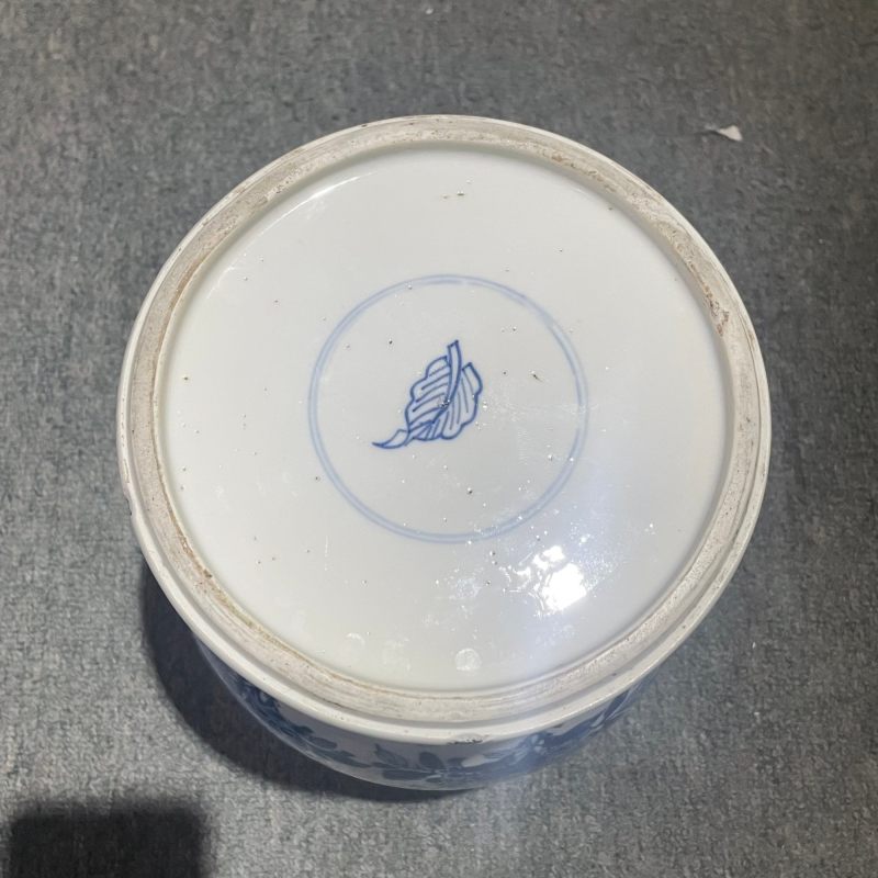 清康熙 青花花卉纹将军罐 - 图12