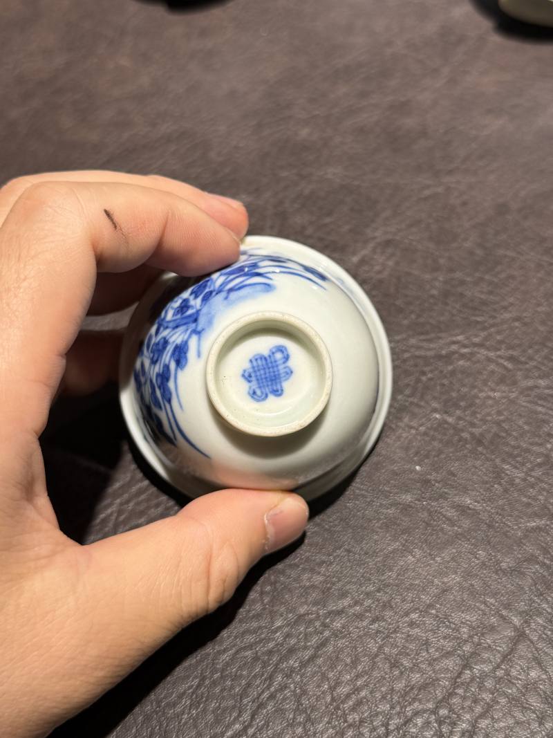 清中期 青花花卉纹杯一组6件 - 图8