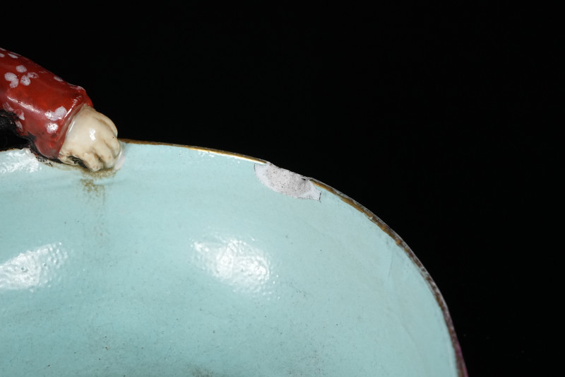 清 粉彩童子献寿笔洗 - 图6