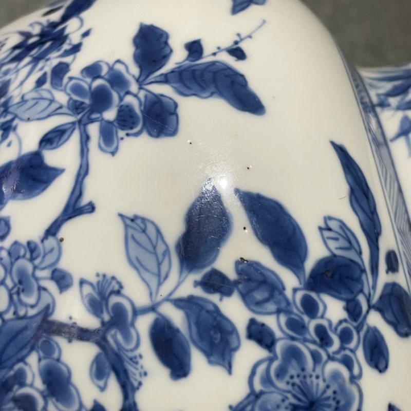 清康熙 青花花卉纹将军罐 - 图14