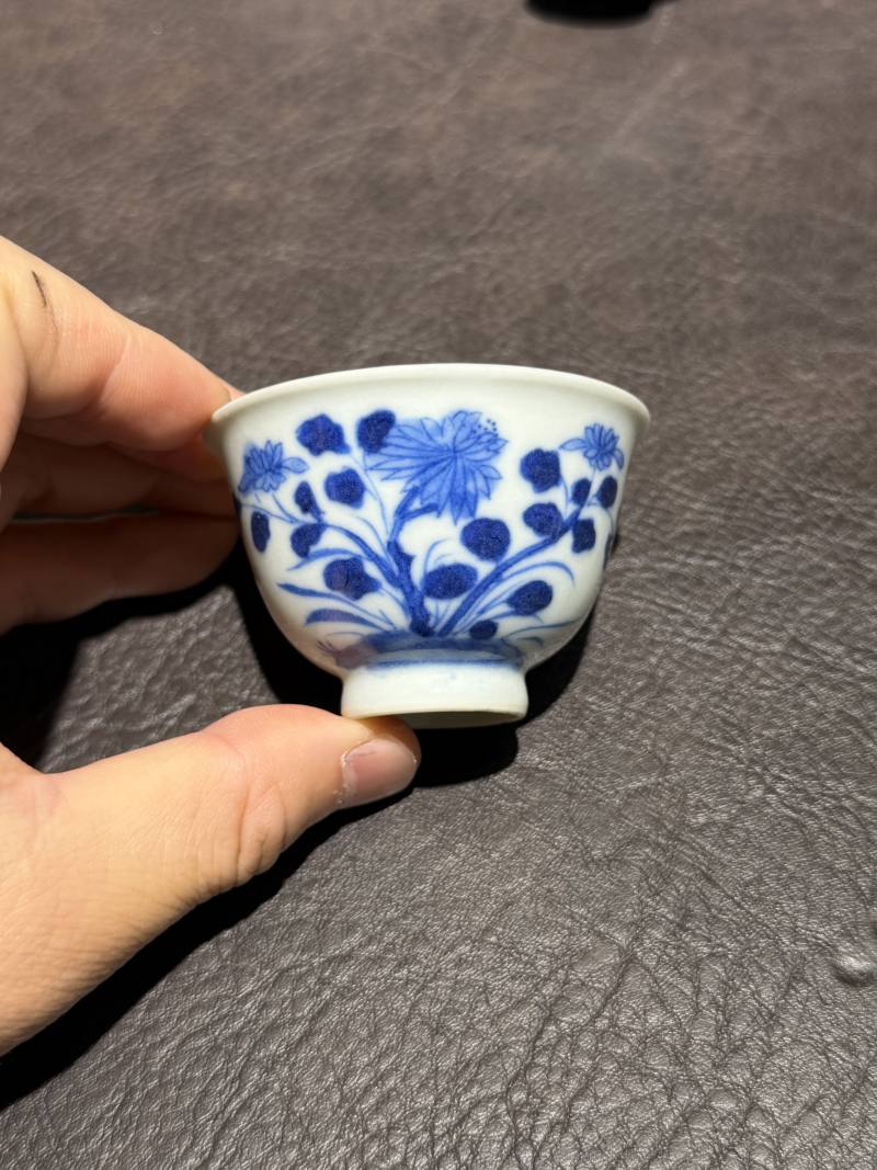 清中期 青花花卉纹杯一组6件 - 图10