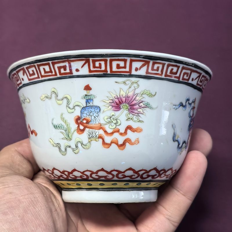 清晚期-民国 粉彩八宝纹茶圆 - 图7