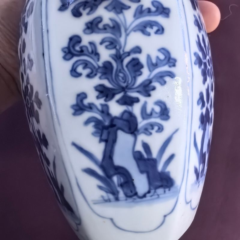 清康熙 青花花卉纹瓶 - 图10