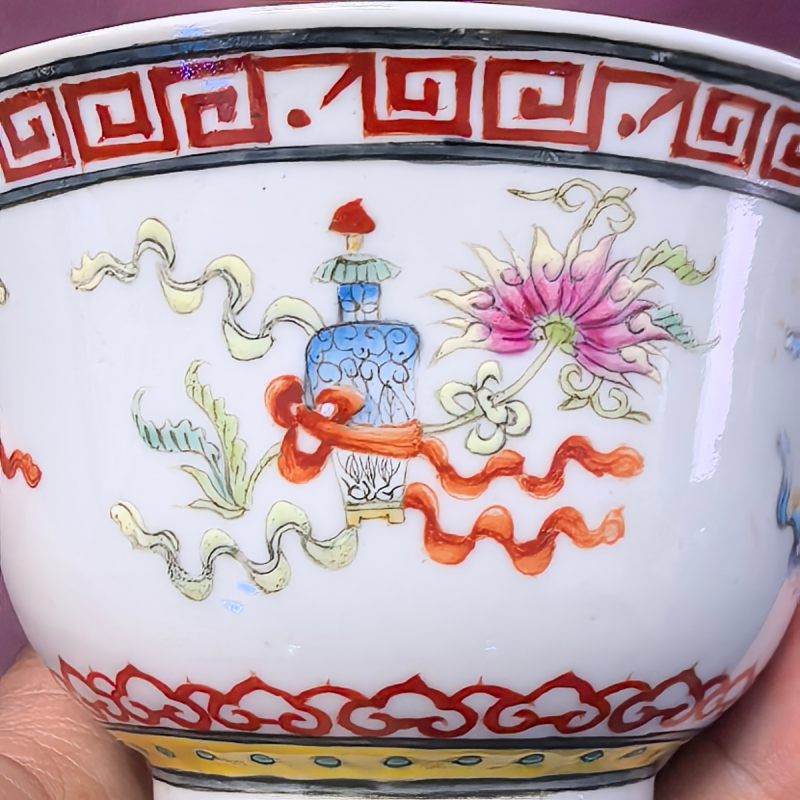 清晚期-民国 粉彩八宝纹茶圆 - 图8