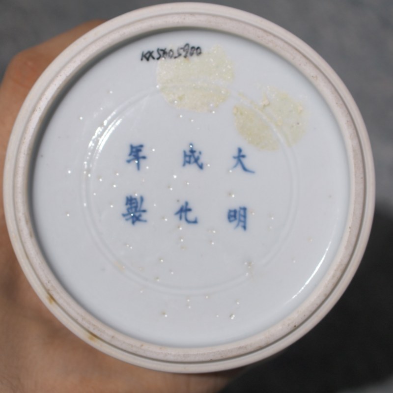 清康熙 青花博古纹笔筒 - 图17