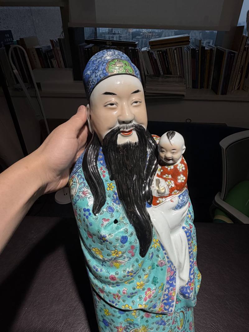 民国 粉彩禄星造像 - 图4