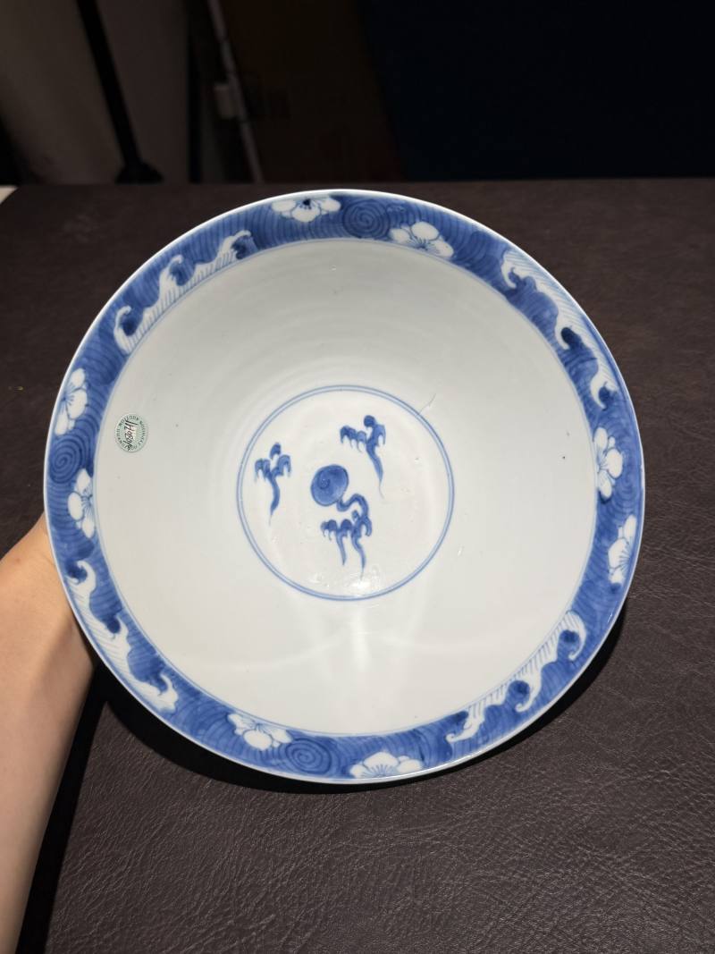 清康熙 青花海水龙纹碗 - 图7