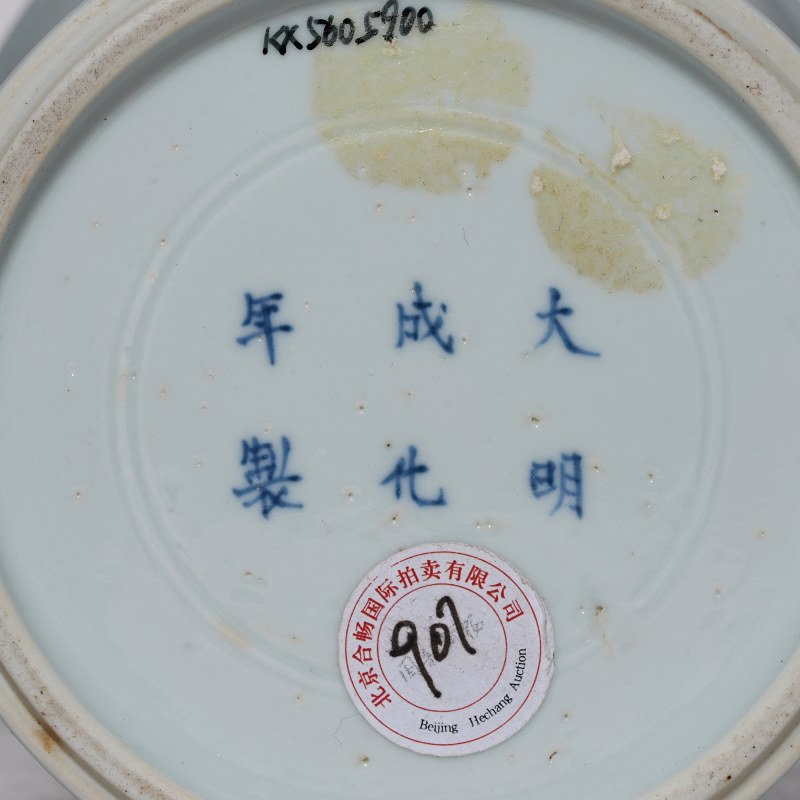清康熙 青花博古纹笔筒 - 图18