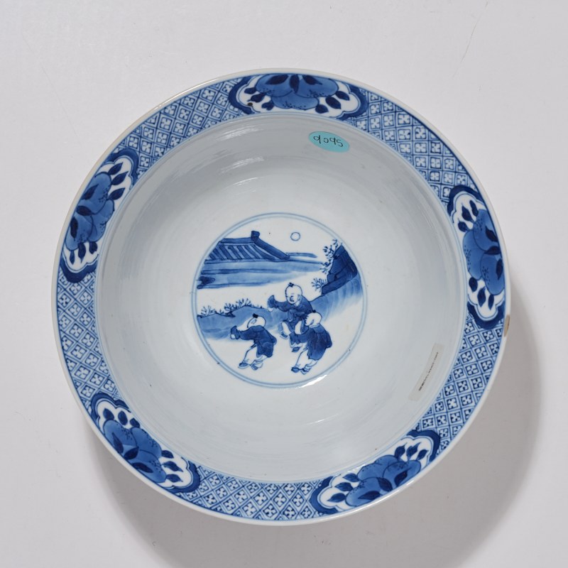 清康熙 青花西厢记图碗 - 图7