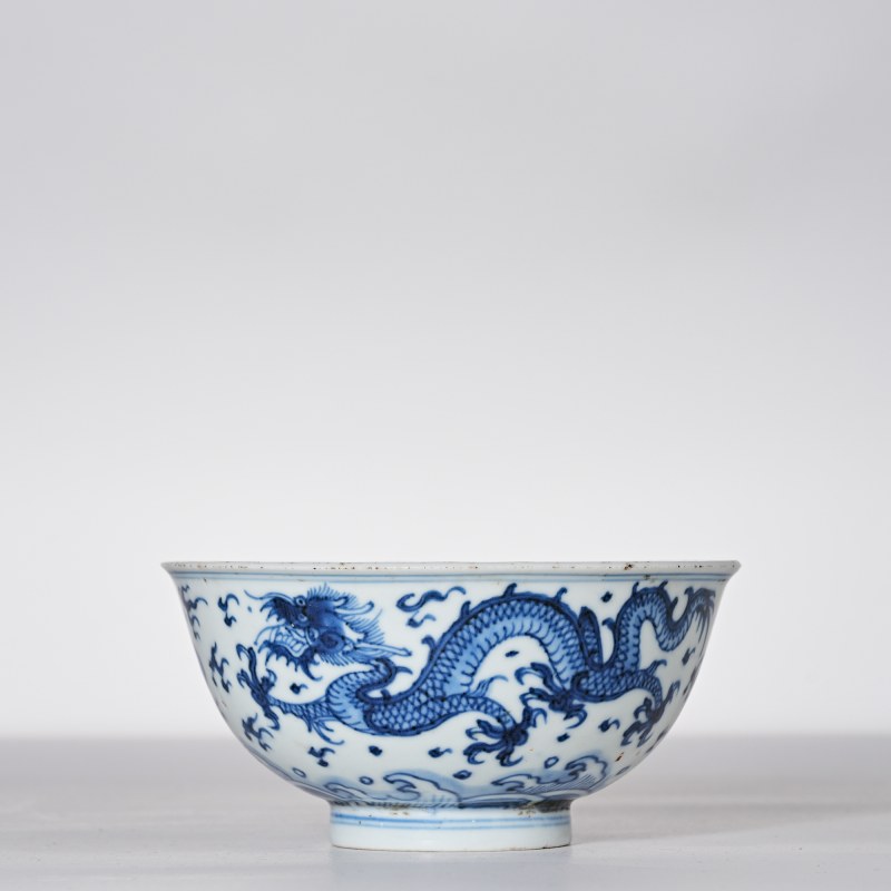 清康熙 青花龙纹碗