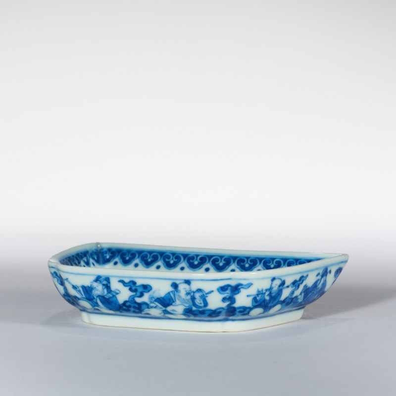 清道光 青花婴戏图洗 - 图1