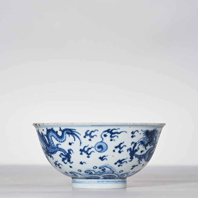 清康熙 青花龙纹碗 - 图3
