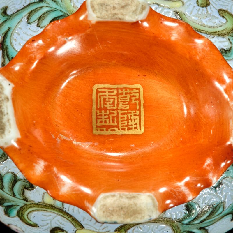 清乾隆 粉蓝地洋彩宝相花纹水盂（一对） - 图30