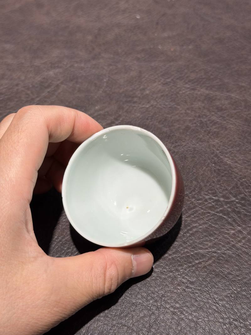 清乾隆 霁红釉卧足杯 - 图5