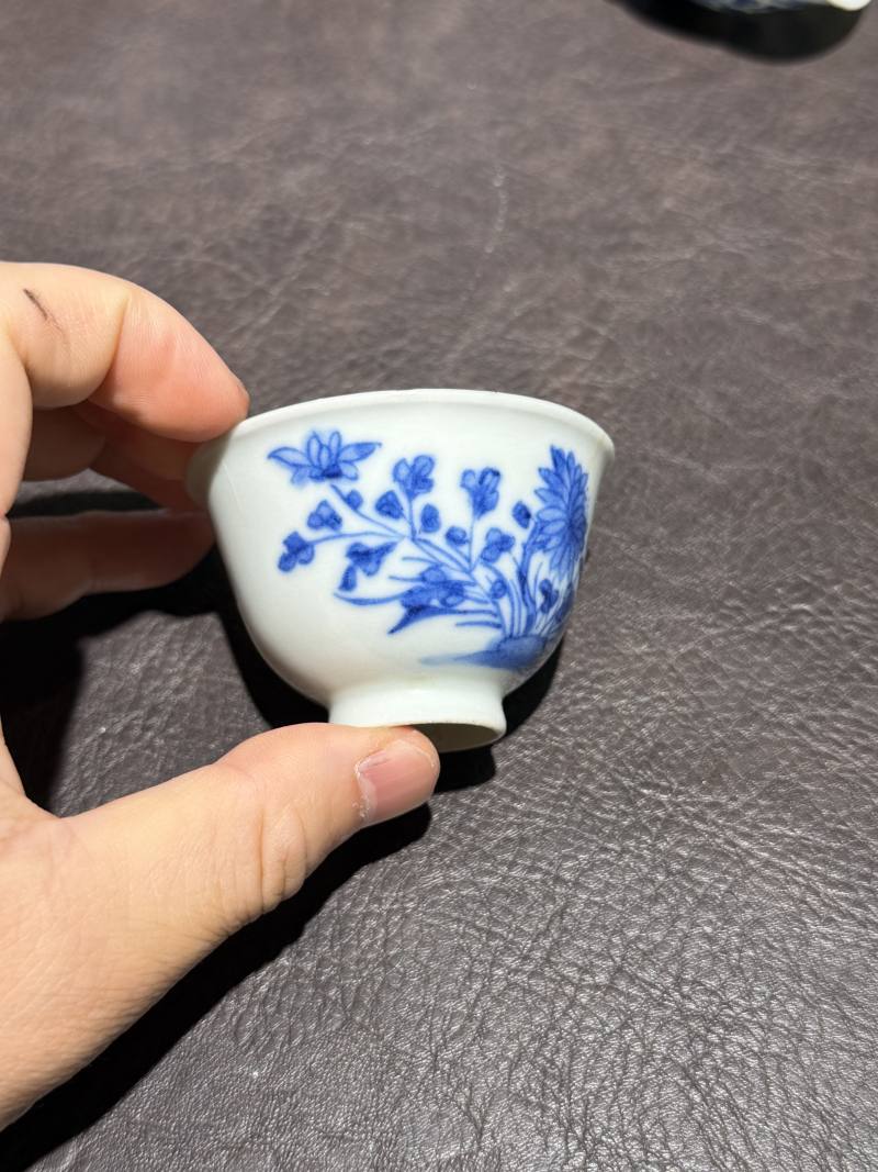 清中期 青花花卉纹杯一组6件 - 图17