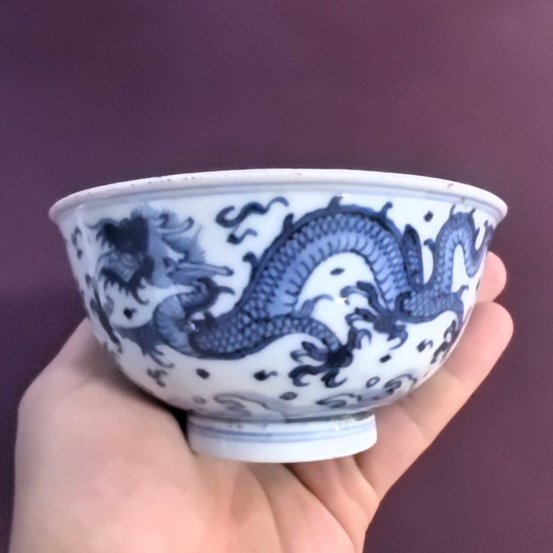 清康熙 青花龙纹碗 - 图5