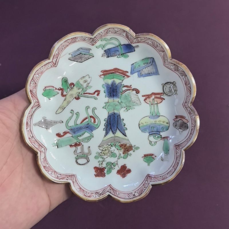 清康熙 五彩博古纹杯碟 - 图13