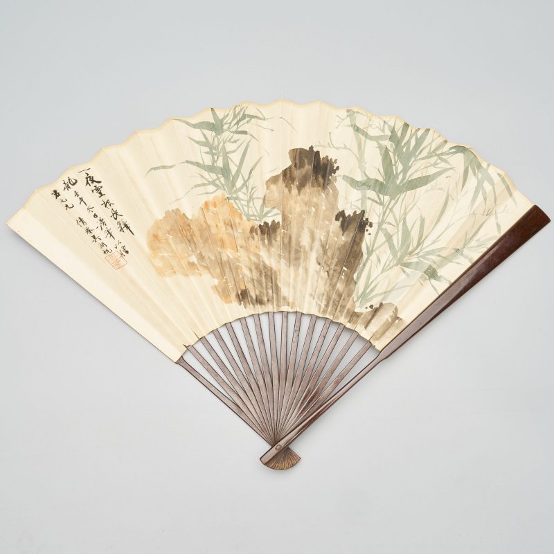 吳湖帆、葉公綽 竹•行書 設色及水墨紙本 成扇 一九四二年作 | WU HUFAN (1894-1968) AND YE GONGCHUO (1881-1968) - 图13