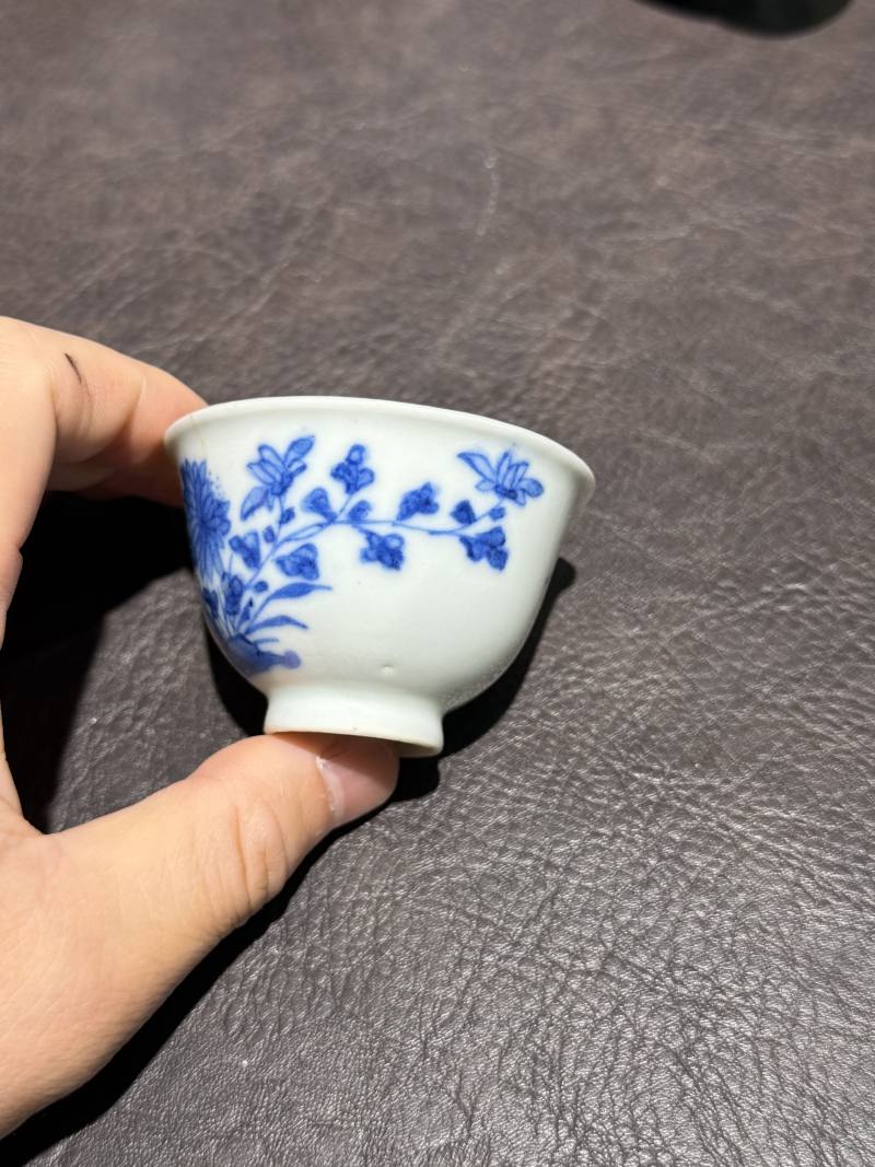 清中期 青花花卉纹杯一组6件 - 图18