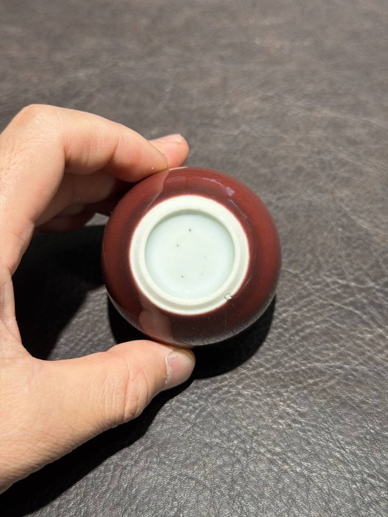 清乾隆 霁红釉卧足杯 - 图7