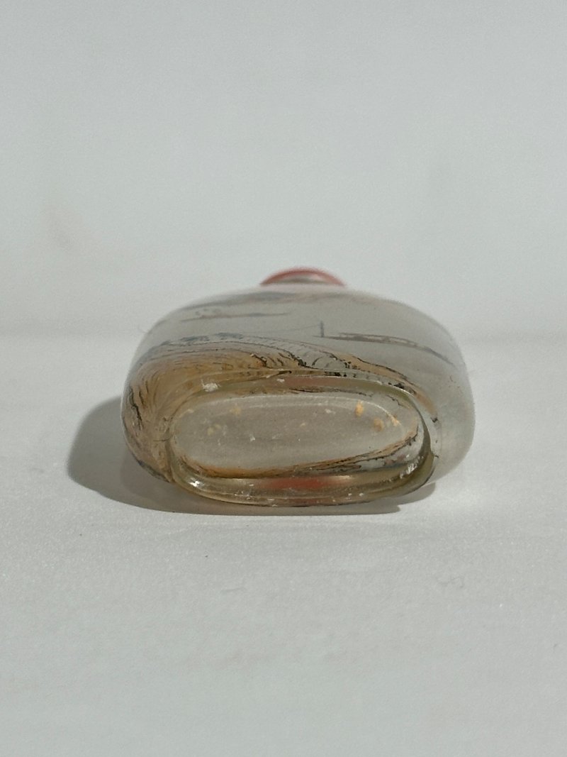約1900年間 馬少宣（款） 玻璃內畫⌈山水⌋鼻煙壺 | AN INSIDE PAINTED GLASS 'LANDSCAPE OF WANG HUI' SNUFF BOTTLE - 图5