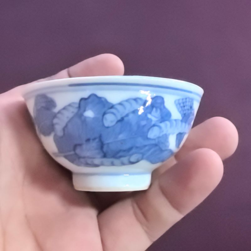 清宣统 青花蚕食图茶园 - 图7
