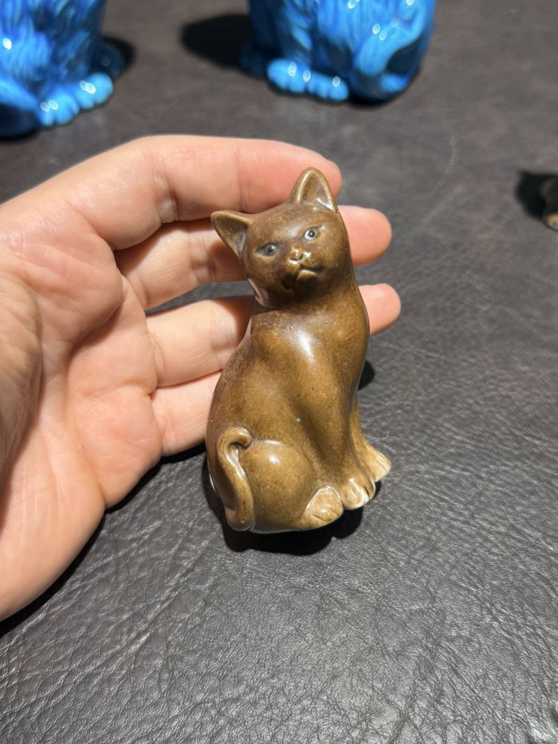 解放初期 猫塑像摆件一组4件 - 图3
