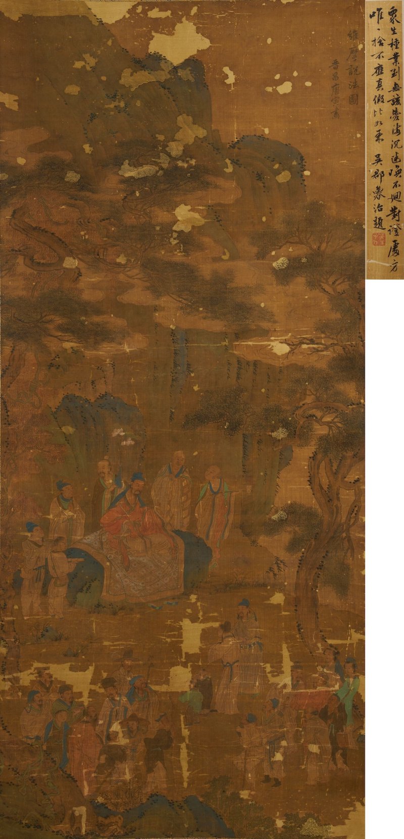 （傳）唐寅 維摩説法圖 設色絹本 立軸 | ATTRIBUTED TO TANG YIN (1470-1524)