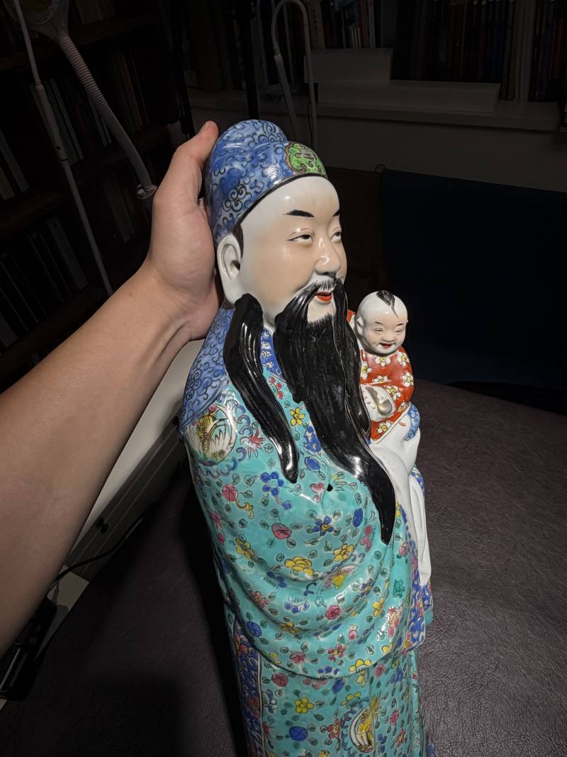 民国 粉彩禄星造像 - 图13