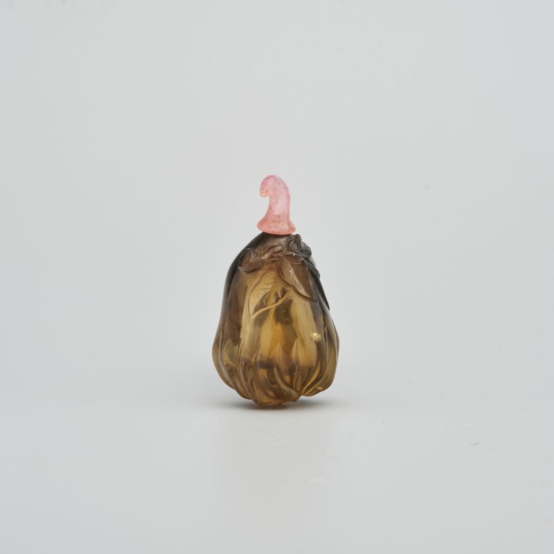 十九/二十世紀 煙晶佛手瓜形鼻煙壺 | A SMOKY QUARTZ 'FINGER CITRON' SNUFF BOTTLE - 图1