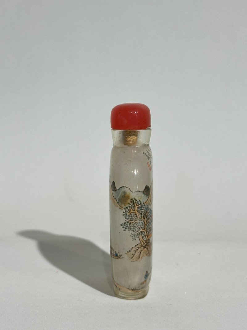 約1900年間 馬少宣（款） 玻璃內畫⌈山水⌋鼻煙壺 | AN INSIDE PAINTED GLASS 'LANDSCAPE OF WANG HUI' SNUFF BOTTLE - 图7