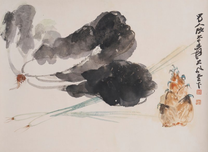 張大千 野菜 設色紙本 鏡心 | ZHANG DAQIAN (1899-1983)