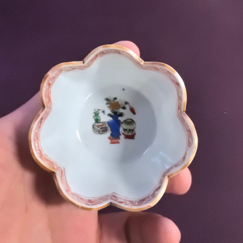 清康熙 五彩博古纹杯碟 - 图7