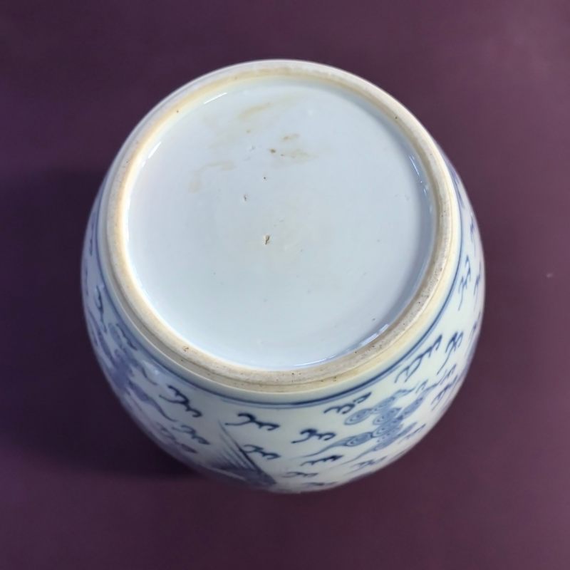 清雍正 青花云龙纹罐 - 图12