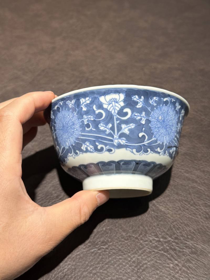清光绪 青花花卉纹碗 - 图4