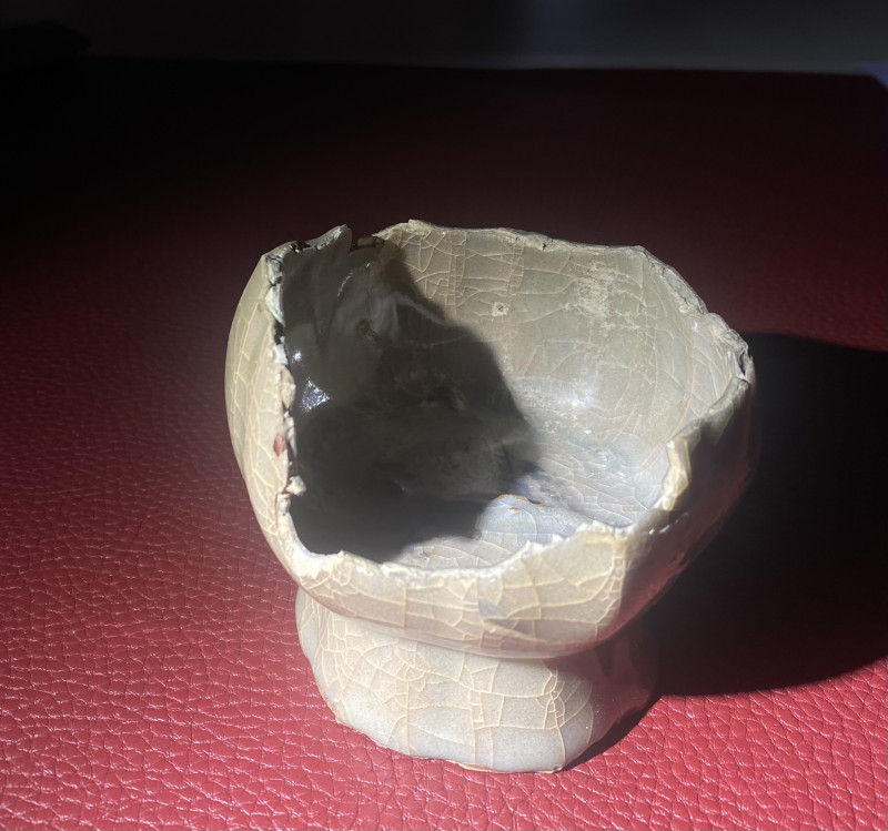明 龙泉仿哥釉六角杯 - 图10