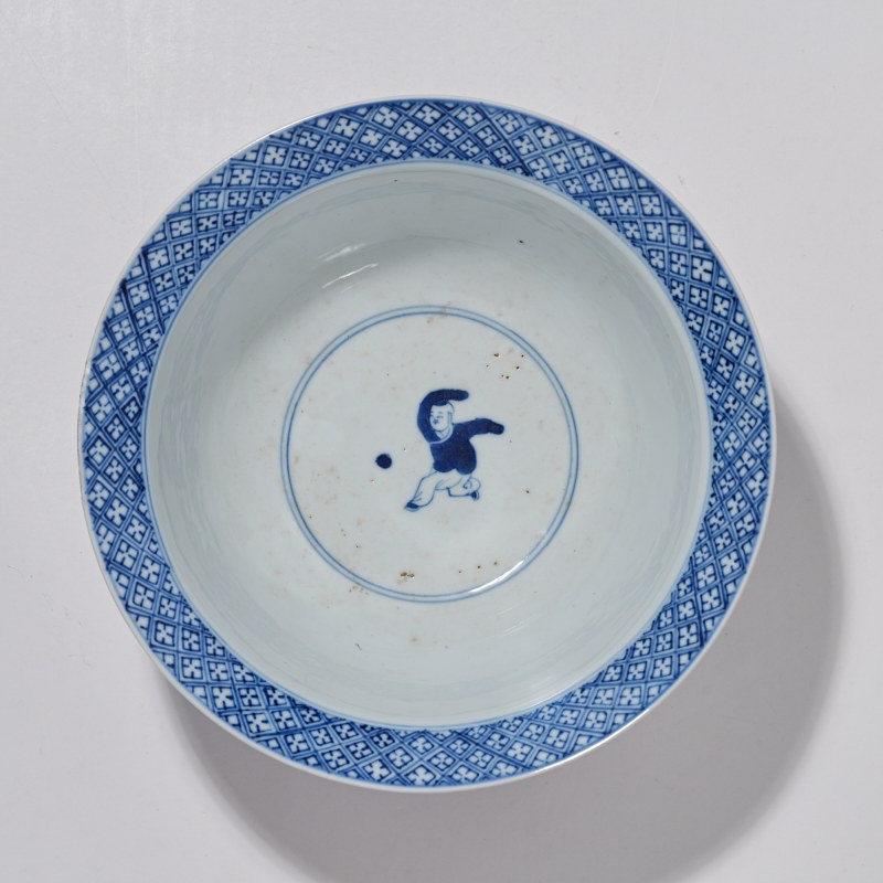 清康熙 青花西厢记图碗 - 图6