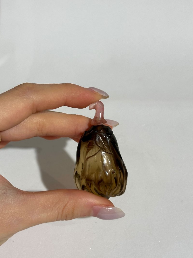 十九/二十世紀 煙晶佛手瓜形鼻煙壺 | A SMOKY QUARTZ 'FINGER CITRON' SNUFF BOTTLE - 图3