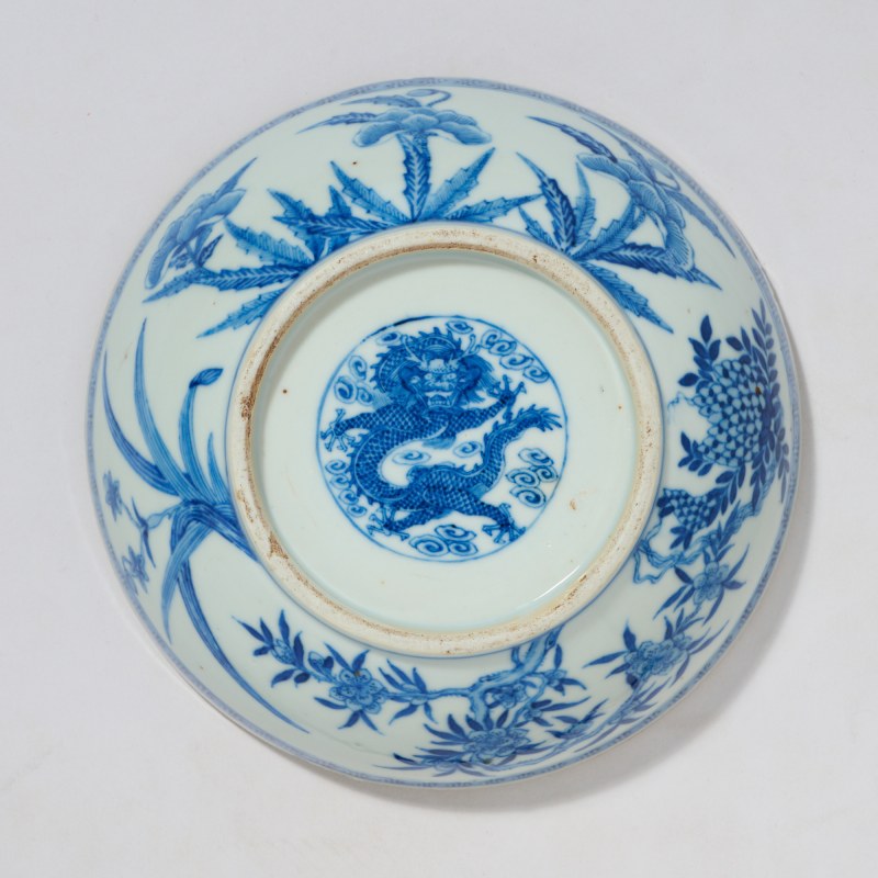清晚期 青花龙纹捧盒 - 图6