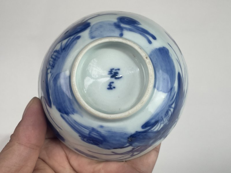 民国 青花荷花图碗 - 图7