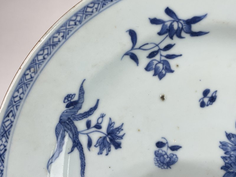 清乾隆 青花折枝花卉纹盘 - 图3