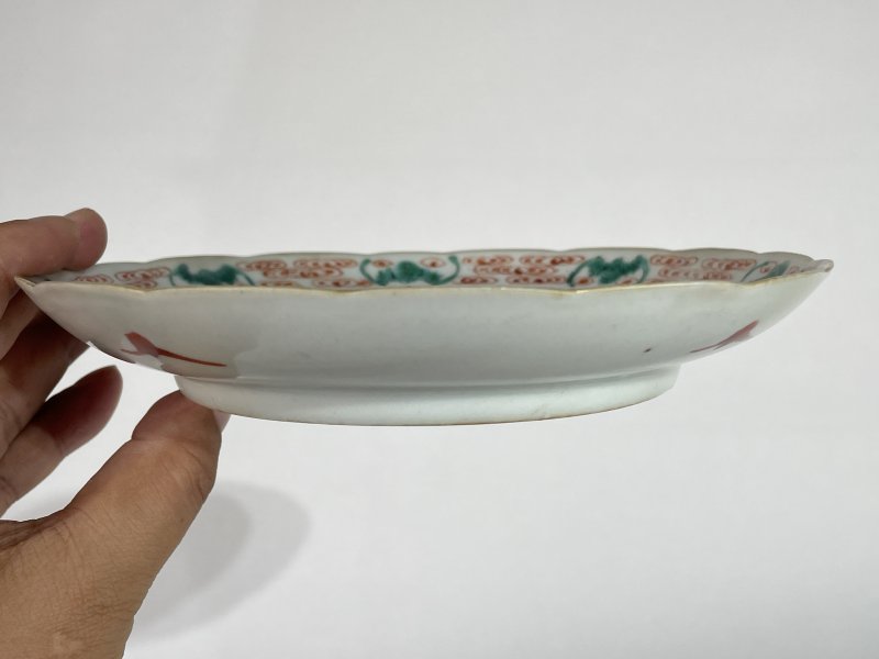 清晚期 粉彩福寿纹花口盘 - 图8