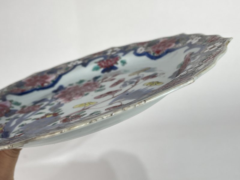 清雍正 青花加彩花卉纹花口盘 - 图9